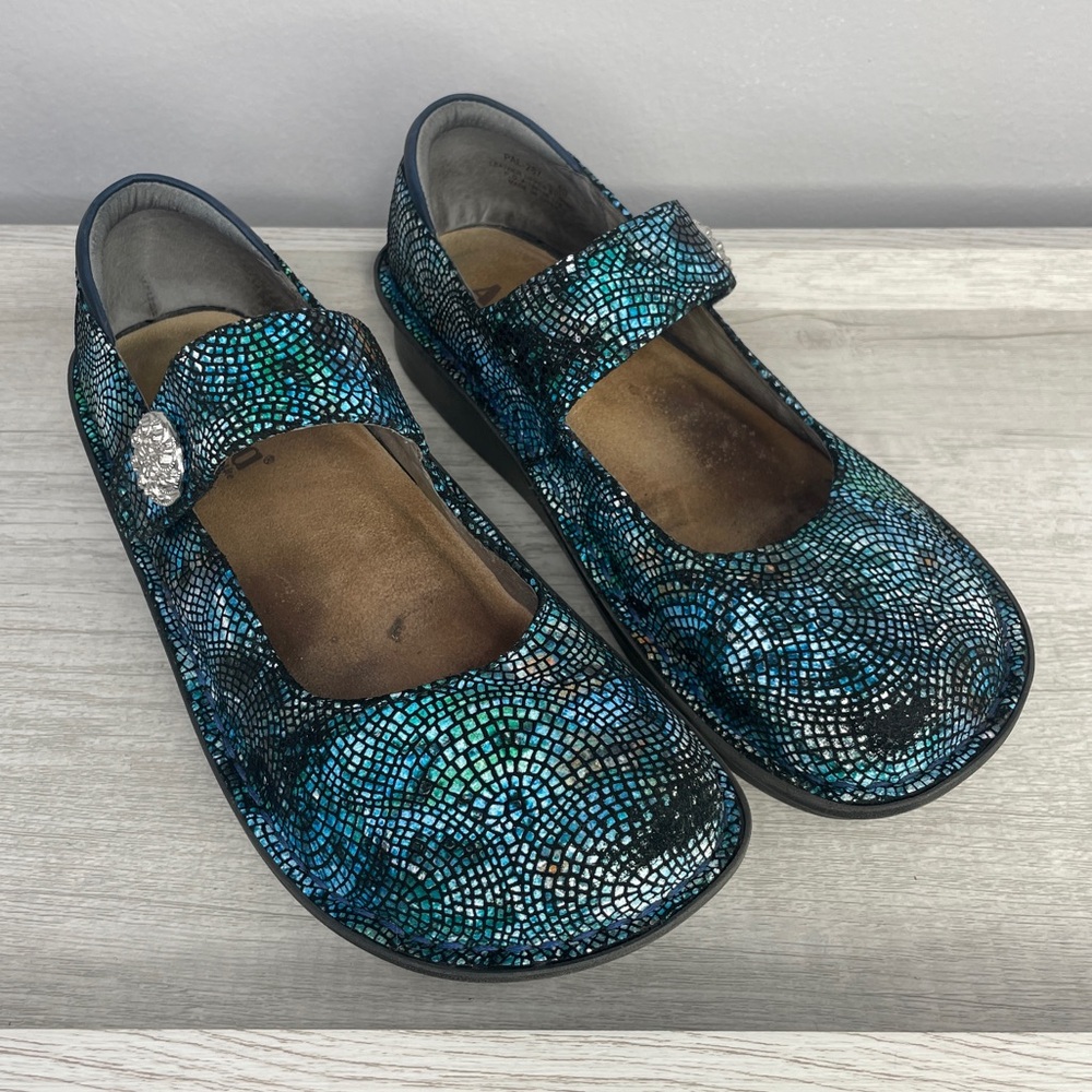 Alegria Paloma Fandamonium blue and green clogs size EU 40/ US 9.5-10 - Picture 14 of 15